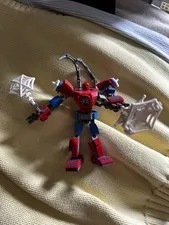 LEGO Spider-Man Mech Figure Custom Printed Red/Blue w/ Web Pieces