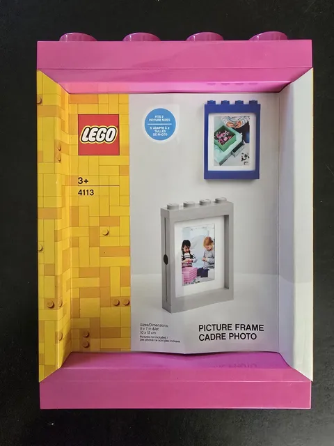 LEGO Classic Picture Frame - Pink, stackable, fits 5" X 7" Photos