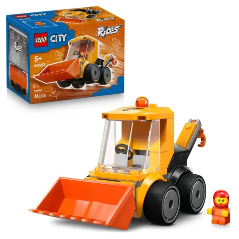 LEGO City Rides – Construction Loader Toy - Excavator Building Set w/a Worker Ju