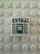 LEGO Tile 2 x 2 with Newspaper with Black 'EXTRA!' and Policeman 3068pb2122