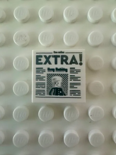 LEGO Tile 2 x 2 with Newspaper with Black 'EXTRA!' and Policeman 3068pb2122