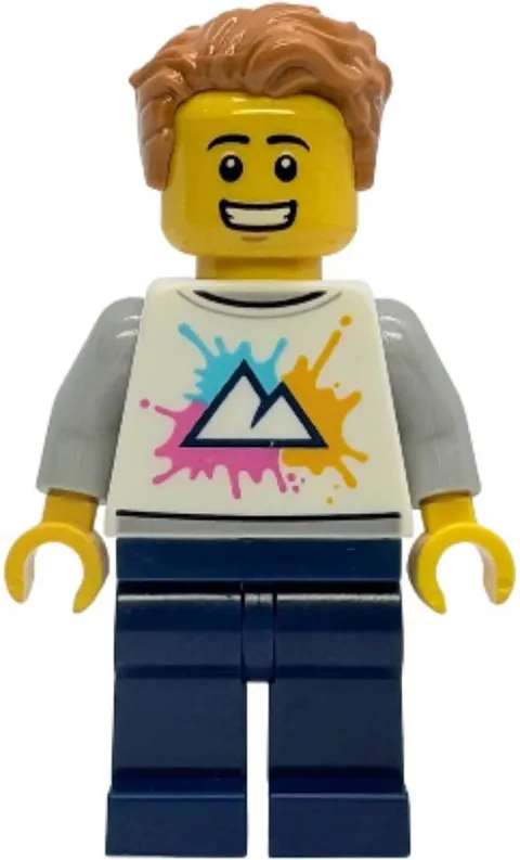 LEGO® Minifig idea240 - Tourist - White Shirt with Mountains Logo