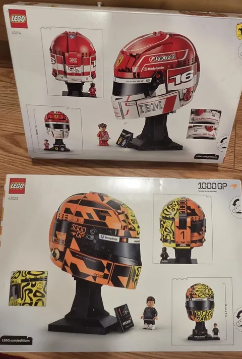 2 Lego 43023 & 43014 Lando Norris & HP Charles Leclerc Helmets NEW & Sealed