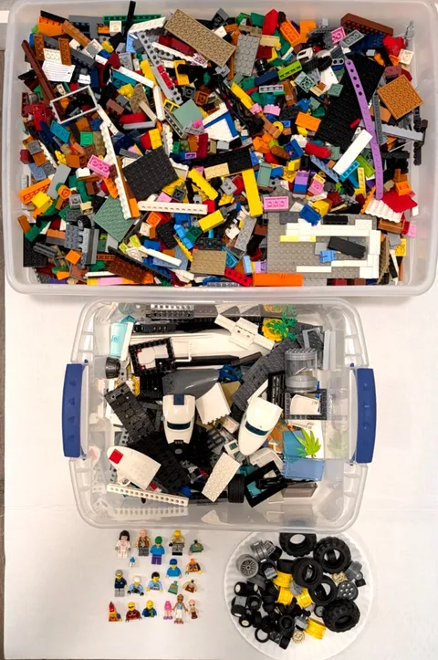 20 Lbs LEGOS Mixed Lot - Bricks Boat & Plane Parts Wheels Minifigs More - Clean