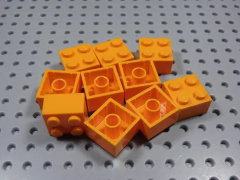 LEGO Lot of 10 Orange 2x2 Bricks BO