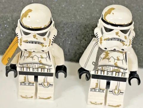 Two Lego Star Wars Sandtrooper Minifigure Orange and White sw0364 sw0383