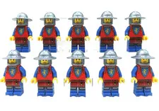 LEGO Minifigure Set of 10 Lion Knights Round Helmet