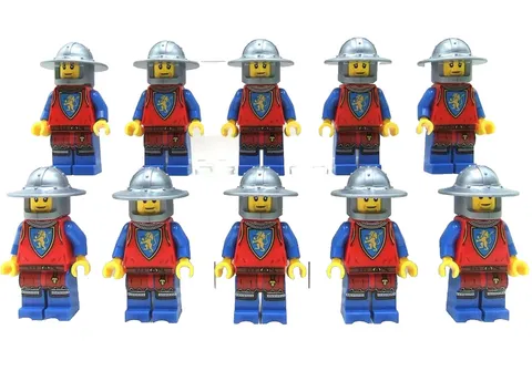 LEGO Minifigure Set of 10 Lion Knights Round Helmet