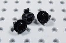 LEGO Lot of 3 Black Round 1x1 Plates w/ Clip on Bottom BR