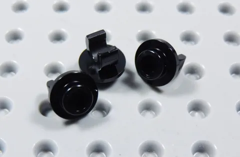LEGO Lot of 3 Black Round 1x1 Plates w/ Clip on Bottom BR