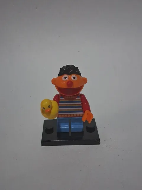 Sesame Street- Ernie Pigeon And Bkack Stand Custom Minifigure Lego New Rare