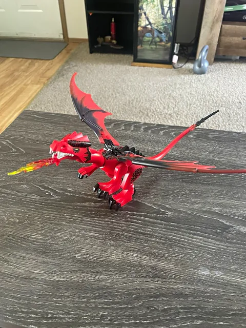 LEGO Red & Black Dragon from Dragon Mountain Lego Set.