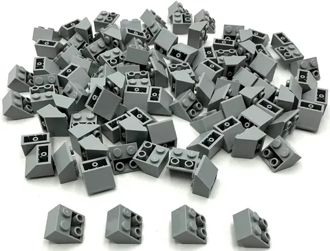 Lego 100 New Light Bluish Gray Slopes Sloped Inverted 45 2 x 2 Parts
