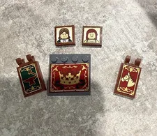 Lego medieval market village stickered pieces 