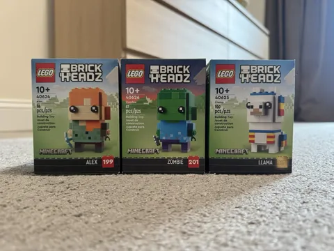 Lego Minecraft Brickheadz Lot  (40624, 40625, 40626)