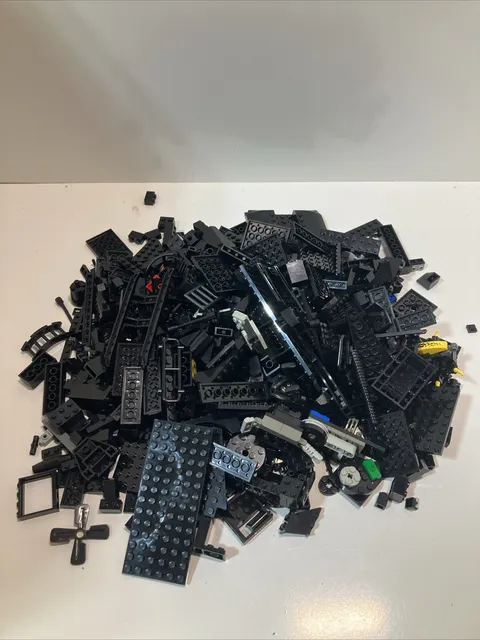 Lego Black Pieces Lot Parts Assorted Different Bricks Sizes Shapes 2+ lb Bag
