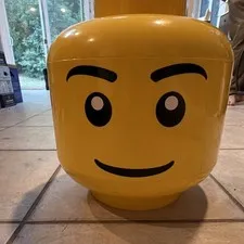 LEGO Yellow Minifigure Storage Head Container with Handle Plastic