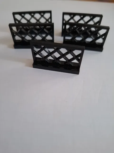 No 325 5x Lego Fence Grille 3185 1x4x2 Black