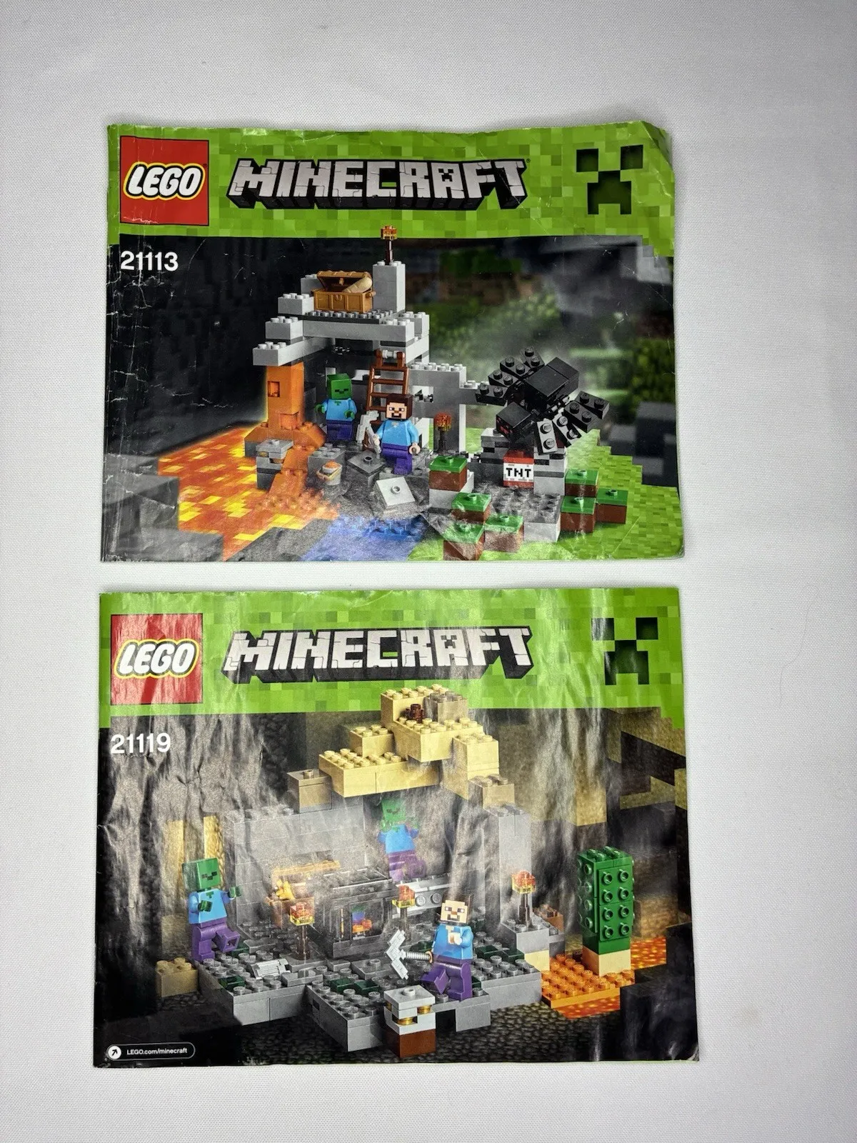 LEGO Minecraft Instruction Manuals ONLY - 21113 The Cave & 21119 The Dungeon