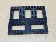 LEGO Parts - Black Technic, Brick 4 x 6 Open Center - No 32531 - QTY 5