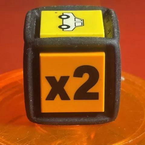 LEGO Dice Black & Red 6 Sided Rubber Frame Game Die Piece From Set 3844.
