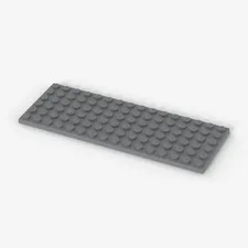 LEGO® Plate: 3027 - Mint Light Grey - Used