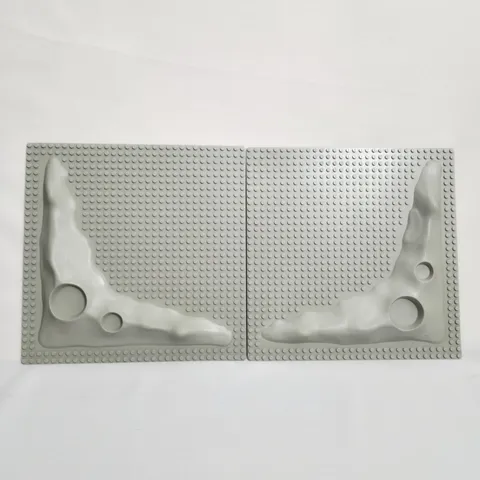 LEGO Lunar Moon Crater Baseplate 3947a Space Raised Plate Lot of 2 Vintage 80s