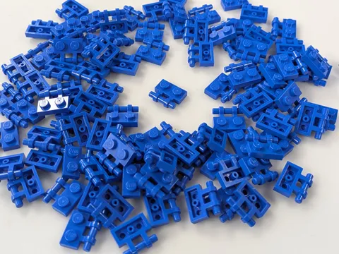 Lego New x100 Blue Plate, Modified 1 x 2 with Bar Handle on Side # 2540