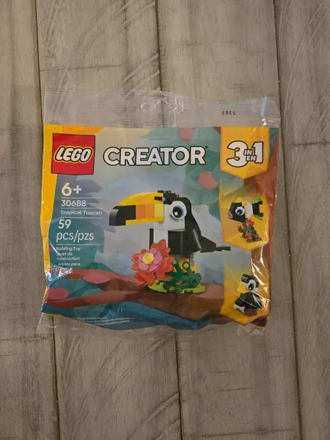 Tropical Toucan LEGO CREATOR 3 in 1 Set Polybag 59 Pieces New Sealed