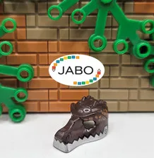 (S12 / 6 / 9) LEGO 12551pb05 Headgear Mask Crocodile with Silver Lower Jaw
