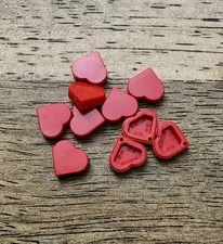 LEGO Red Tile, Round 1 x 1 Heart. QTY 10. Part No. 39739.
