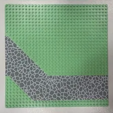Lego Baseplate Road 32x32 with Driveway with Dark Gray Cobblestones (4478px3)