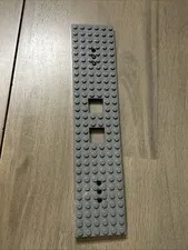 LEGO 92339pb01 Dark Bluish Gray Train Base 6x28 2x2 Cutouts Hydraulics Checkered