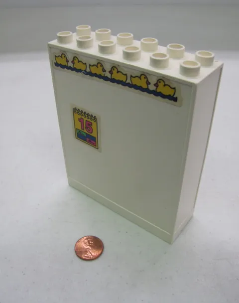 Lego Duplo White Cabinet Bookshelves w/ Stickers House 2X6 4.75"
