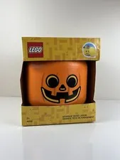 LEGO Storage Head Large Size PUMPKIN Jack O Lantern Container Brand New