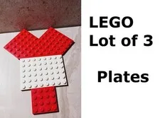 LEGO Assorted Plate Set Lot of 3 Plates Red White Heart Shape Baseplate Build on