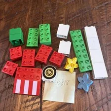 Lot of Replacement Duplo pieces for Pixar Cars set 5818 red awning, printed tire