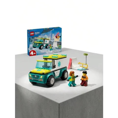 LEGO 60403 Emergency Ambulance & Snowboarder, Rescue Adventure Toy for Ages 4+