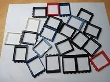 LEGO BULK LOT 22 WINDOW LIFT DOOR  FRAME 1X4X4 #6154  MIXED COLORS