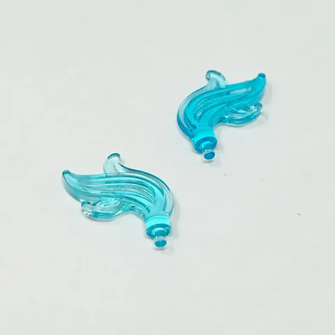 64647 LEGO Castle Knight Plume Feather Triple Compact Flame TRANS LIGHT BLUE (2)
