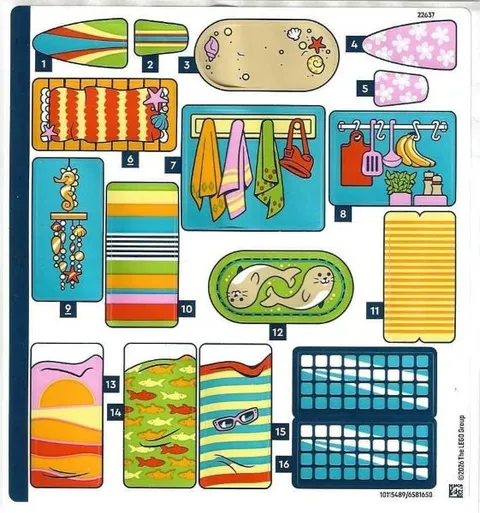 LEGO STICKER SHEET 42699 BEACH HOUSE WITH SEALS from set New & Genuine