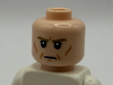 Lego Minifigure Head Dark Tan Eyebrows Frown / Open Mouth Scowl Krennic NEW