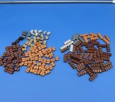 LEGO Bulk Brick Parts Lot 120 1X2 & 60 1X4 Log Profile Gray Tan 30136, 30137