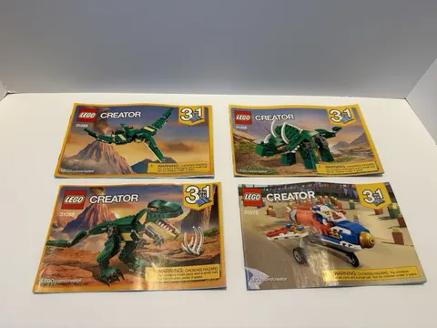 Lego Creator Manuals Only 3 For 31058 Dinosaurs And 1 For 31076 Stunt Plane