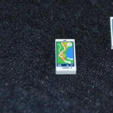 (1) 1x2 White Cell Phone w/ GPS Tile Print - Minifigure Accessories ~ New Lego
