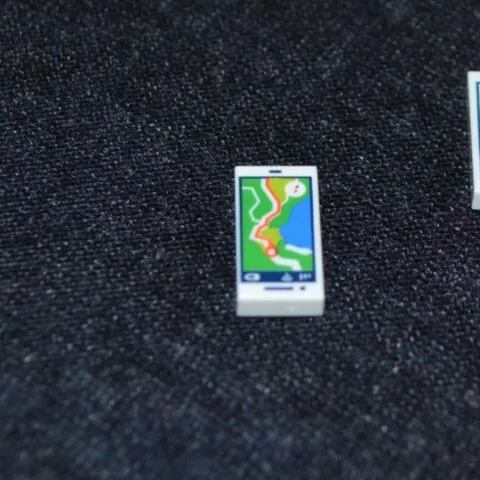 (1) 1x2 White Cell Phone w/ GPS Tile Print - Minifigure Accessories ~ New Lego