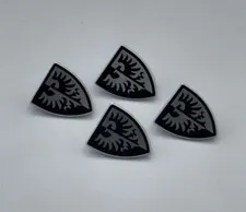 LEGO #38 black border Falcon 4 shields minifigures Castle 10305 21325 31120