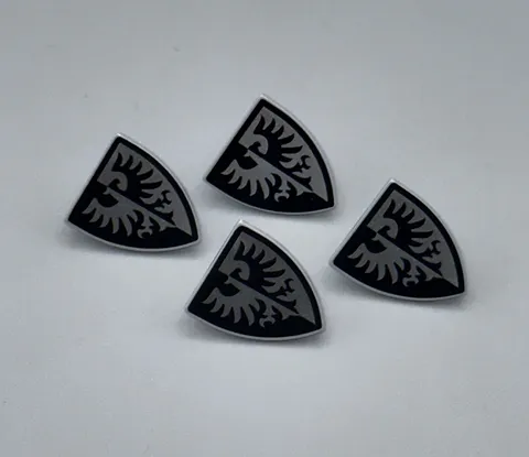 LEGO #38 black border Falcon 4 shields minifigures Castle 10305 21325 31120