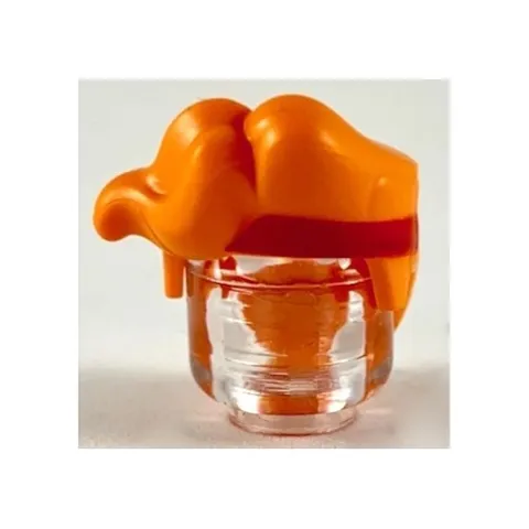 LEGO - Minifigure, Hair Large Parted Bangs, Red Headband Pattern - Orange