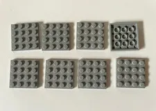 LEGO 2x4 LIGHT GRAY PLATE (8 pieces) #3031 Dots Building Blocks Parts